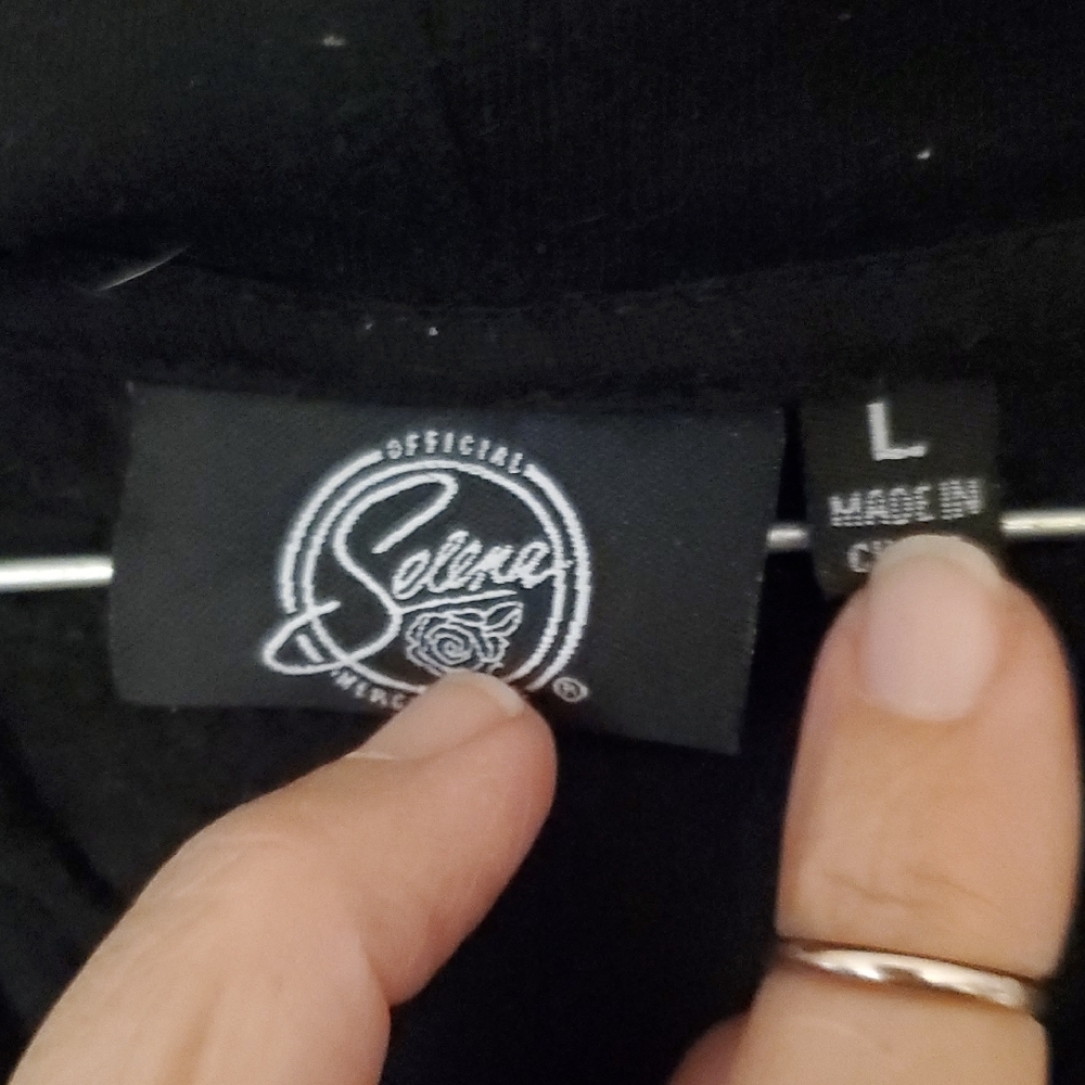 Black Graphic Hoodie with Selena Design - Picture 3 of 5